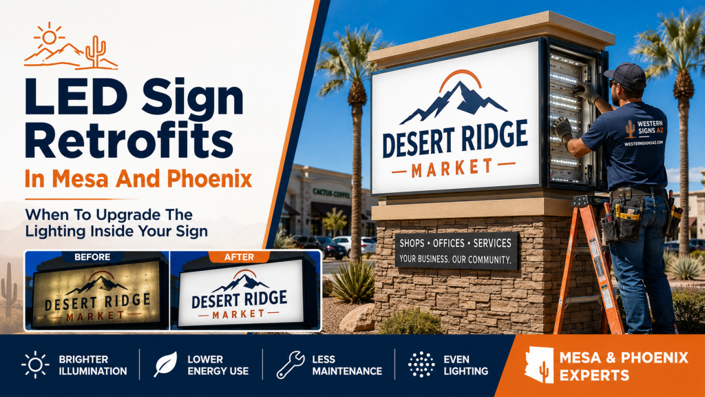 LED Sign Retrofits In Mesa And Phoenix: When To Upgrade The Lighting Inside Your Sign