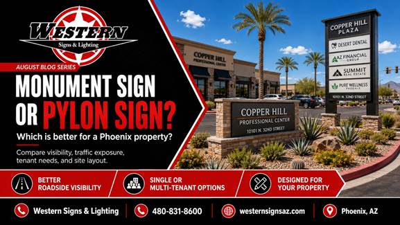 Monument Sign or Pylon Sign: Which Is Better for a Phoenix Property?