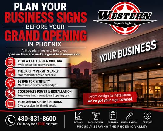 Planning Business Signs Before a Grand Opening in Phoenix